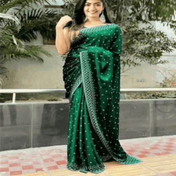 ইন্ডিয়ান জর্জেট শাড়ি ব্লাউজ পিস সহ