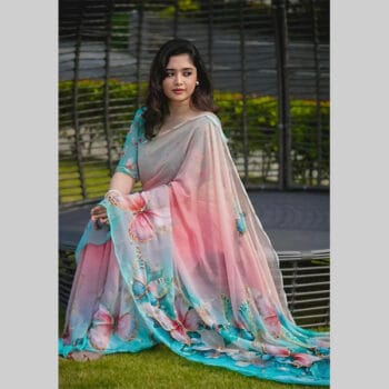 প্রজাপতি প্রিন্টের শাড়ি