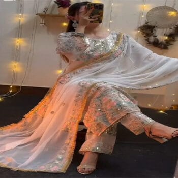 প্রিমিয়াম জর্জেট সিকোয়েন্স এমব্রয়ডারি সালোয়ার কামিজ
