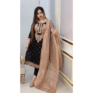 Sequence Embroidery Three Piece