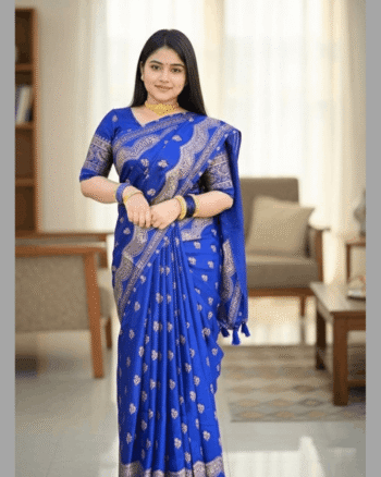 Japani Silk Skin Print Sharee with Blouse Piece
