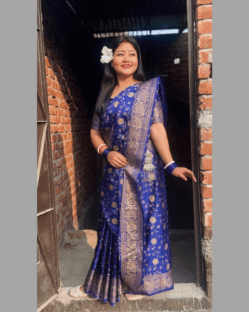 Japani Silk Skin Print Sharee with Blouse Piece
