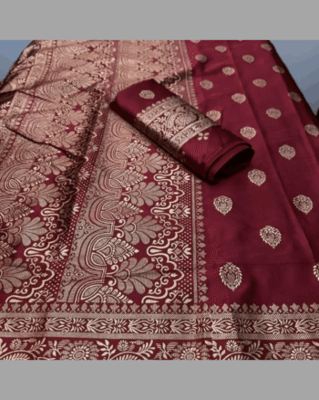 Japani Silk Skin Print Sharee with Blouse Piece