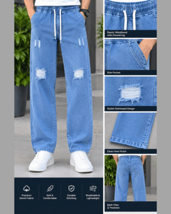 Stylish Semi Baggy Cargo Denim Pant