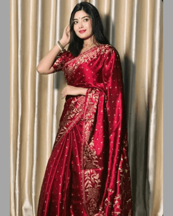 Japani Silk Skin Print Sharee with Blouse Piece