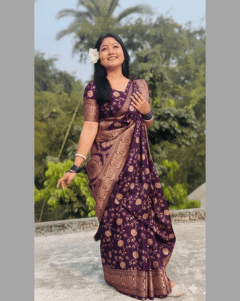 Japani Silk Skin Print Sharee with Blouse Piece
