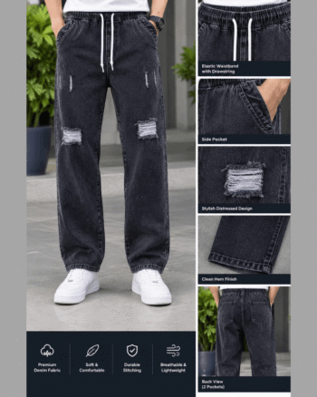 Stylish Semi Baggy Cargo Denim Pant