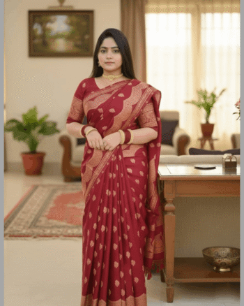 Japani Silk Skin Print Sharee with Blouse Piece