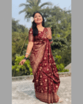 Japani Silk Skin Print Sharee with Blouse Piece