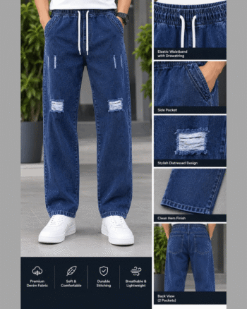 Stylish Semi Baggy Cargo Denim Pant