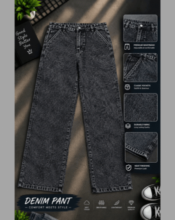 Semi Baggy Cargo Denim Pant