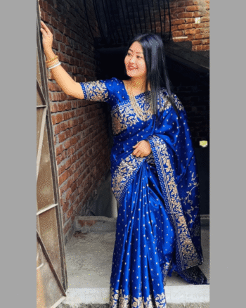 Japani Silk Skin Print Sharee with Blouse Piece