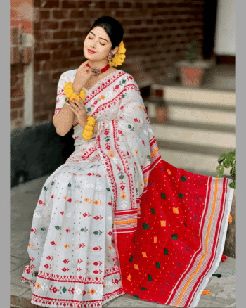 Half Silk block Print Saree